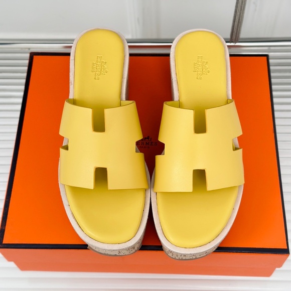 Hermes La Maison Shoes - Hermes Yellow Platform Slides